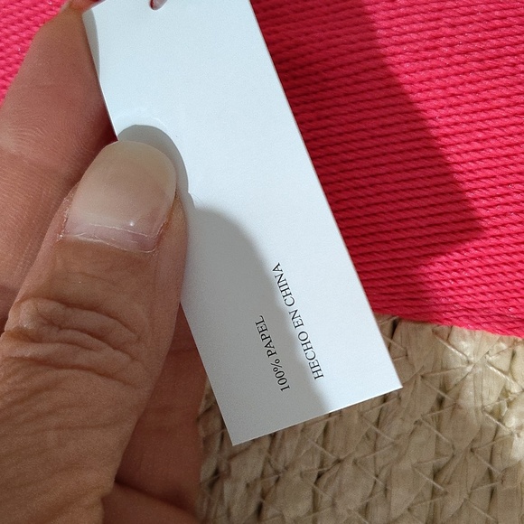 Off White Tote With Pink Straps Large Beach Tote Bag - Picture 3 of 4